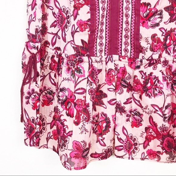 NWT Kate Spade Broome Street Pink Conch V-Neck Paisley Blossom Tank Top Size XS - Picture 7 of 13